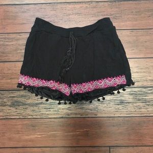 cute boho black shorts